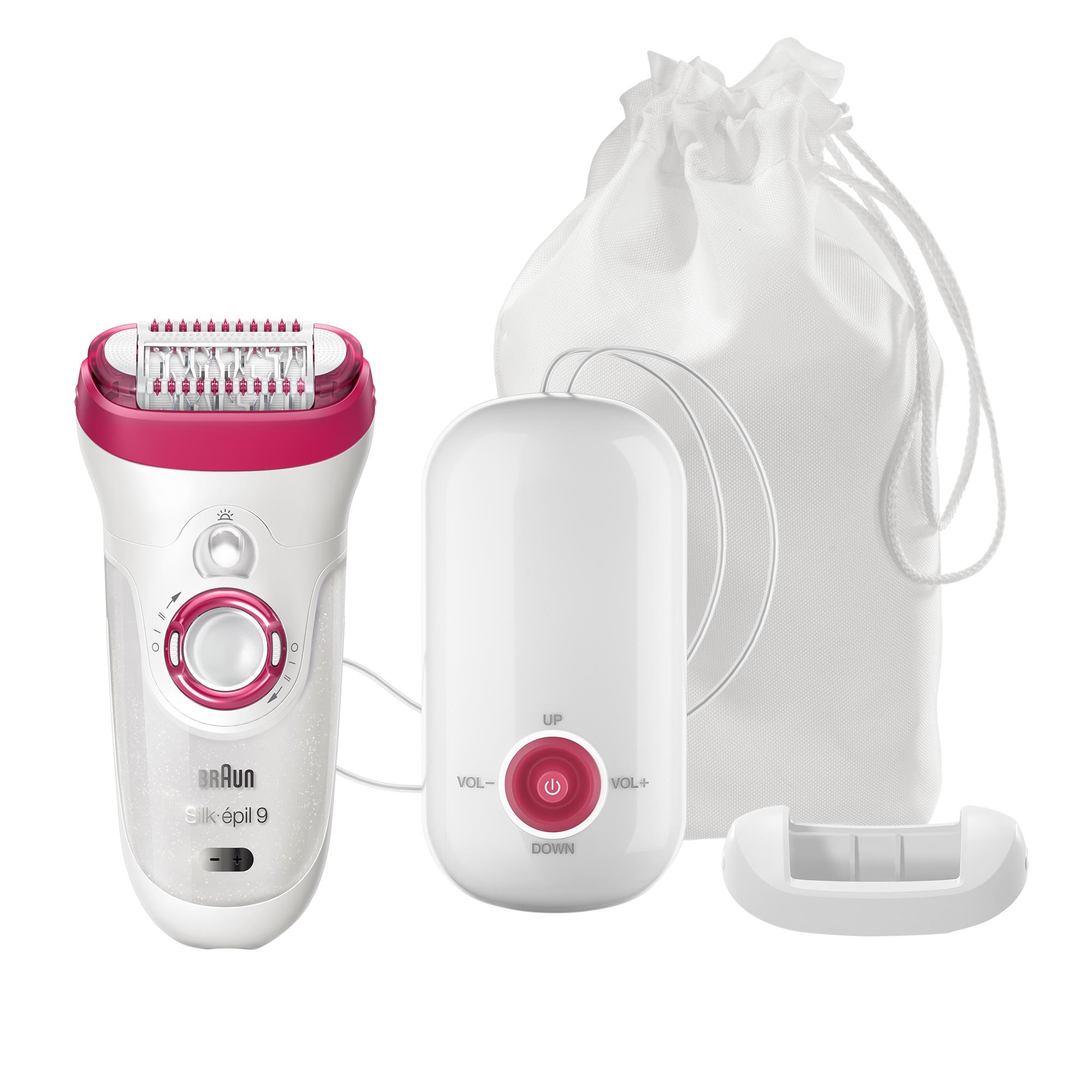 BRAUN Silk épil 9 (9572) Music Edition epilatore Braun wet & dry bianco e rosa + stereo da bagno